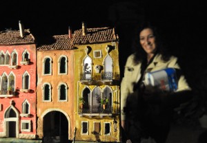 Image of Nativity scenes n which the figures take life amid the canals of the City of Venice