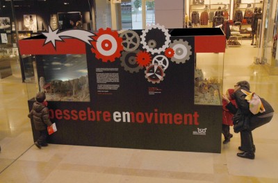 Imatge de l'exposició de Pessebres en moviment a L'illa Diagonal de Barcelona durant el nadal de l'any 2012