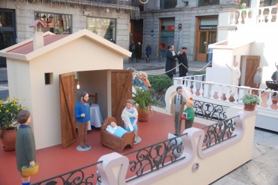 Image of Nativity scene in plaça Sant Jaume de Barcelona. Christmas 2013