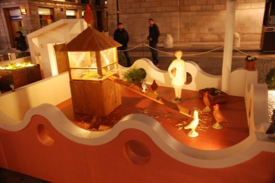 Image of Nativity scene in plaça Sant Jaume de Barcelona. Christmas 2013