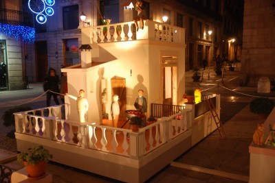 Image of Nativity scene in plaça Sant Jaume de Barcelona. Christmas 2013