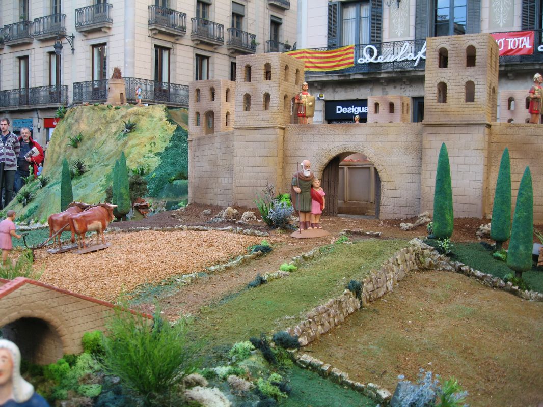 Imatge Pessebre Bàrcino. Nadal 2014 Plaça Sant Jaume Barcelona